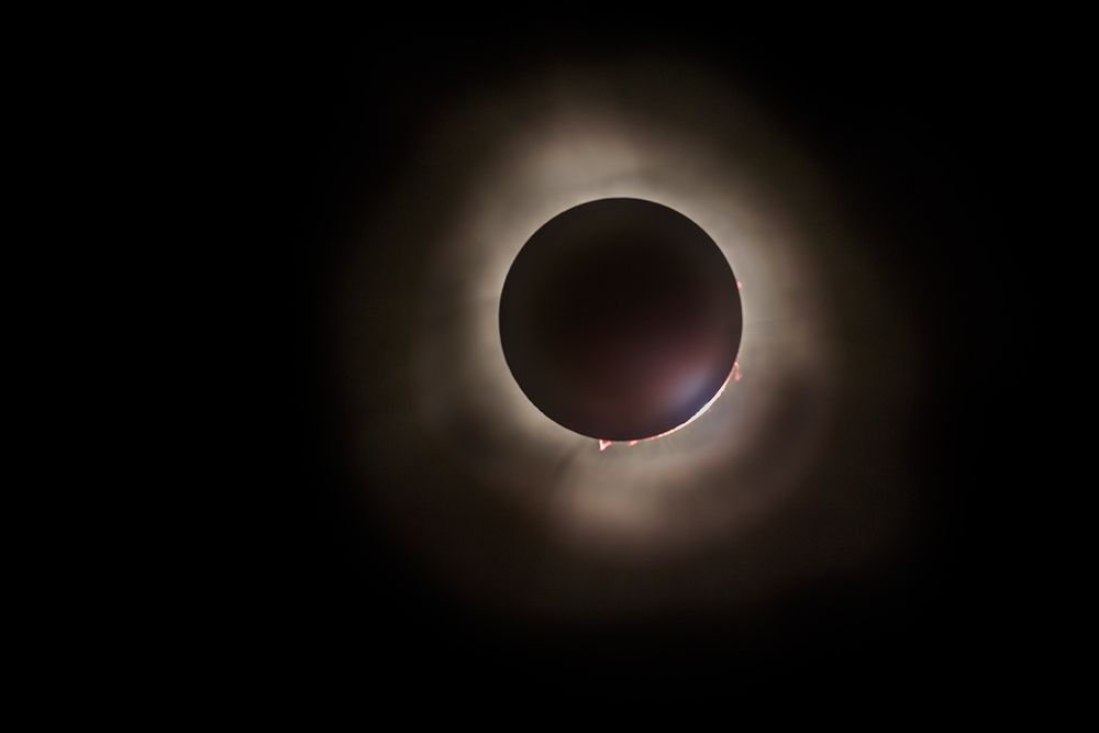 Total eclipse of the sun in 2024 from Celina, Ohio, USA.
